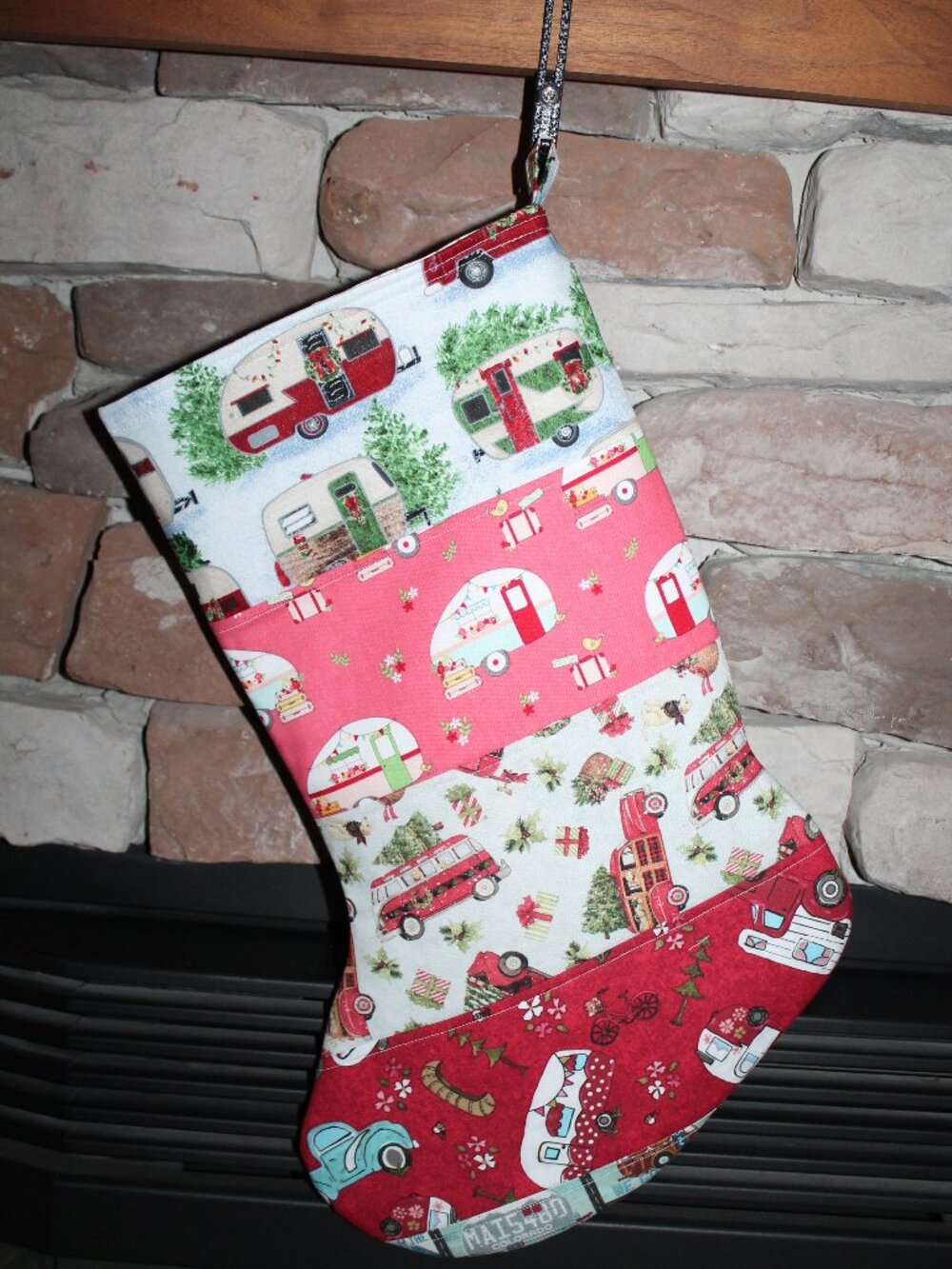 Handmade Camping-Themed Christmas Stocking